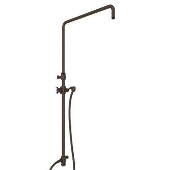 ROHL Riser With Diverter, Hose And Sliding Handshower Holder In Tuscan Brass