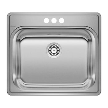 Blanco Essential 25" Single Bowl Drop-In Stainless Steel Laundry Sink - 3 Holes (4" ctr)