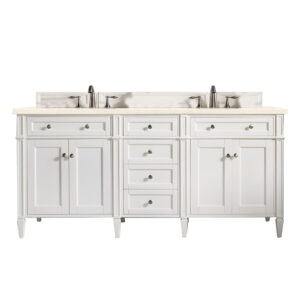 Brittany 72" Double Vanity, Bright White Vanity