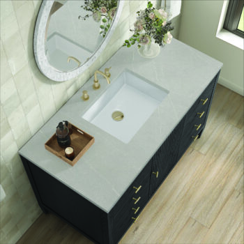 Myrrin 48" Vanity, Carbon Oak w/ 3 CM Eternal Serena Quartz Top - Image 5