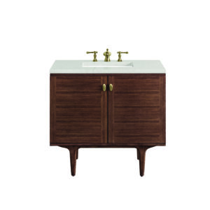 Amberly 36" Single Vanity, Mid-Century Walnut