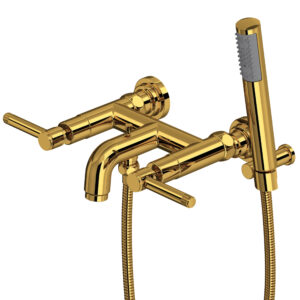 ROHL Campo™ Exposed Wall Mount Tub Filler In Unlacquered Brass