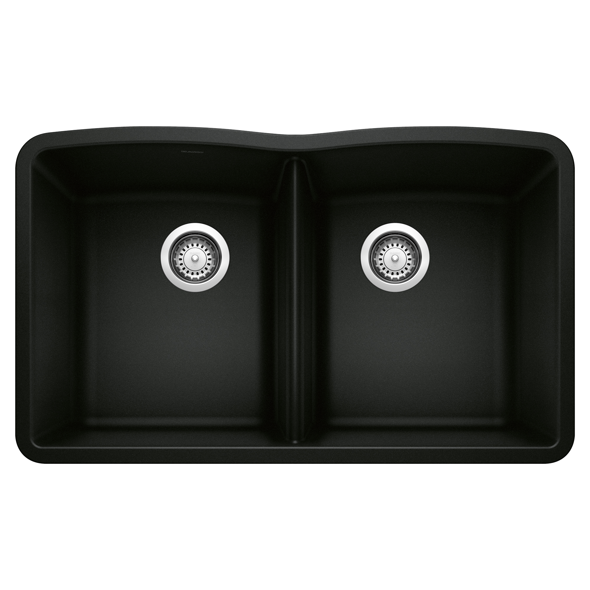 Blanco Diamond SILGRANIT 32" 50/50 Double Bowl Undermount Kitchen Sink - Coal Black