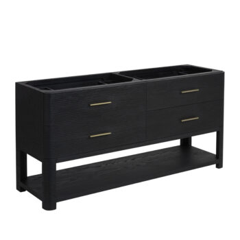 Lucian 72" Double Vanity, Carbon Oak w/ 3 CM Victorian Silver Quartz Top - Image 2