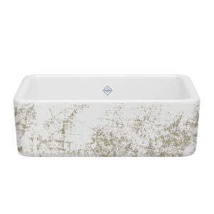 Shaws Lancaster™ 30″ Single Bowl Farmhouse Apron Front Fireclay Kitchen Sink With Metallic Design In Metallic Gold