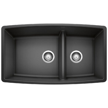 Blanco Performa SILGRANIT 33" 60/40 Double Bowl Undermount Kitchen Sink with Low Divide - Anthracite