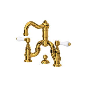 ROHL Acqui® Bridge Lavatory Faucet In Unlacquered Brass