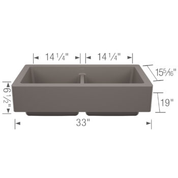 Blanco Vintera SILGRANIT 33" Double Bowl Apron-Front Farmhouse Sink - Volcano Gray - Image 3