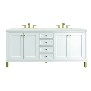 Chicago 72" Double Vanity, Glossy White
