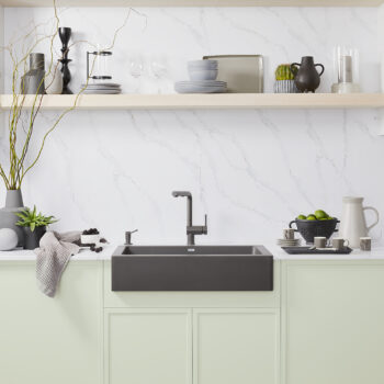 Blanco Vintera SILGRANIT 30" Single Bowl Apron-Front Farmhouse Sink - Volcano Gray - Image 3