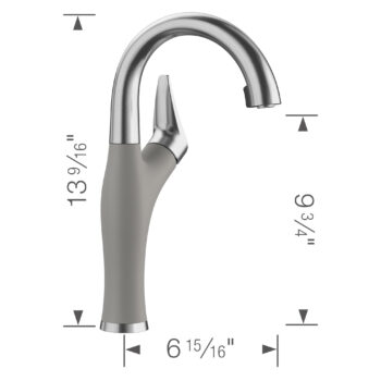 Blanco Artona Pull-Down Dual-Spray Bar Faucet 1.5 GPM - PVD Steel/Metallic Gray - Image 3