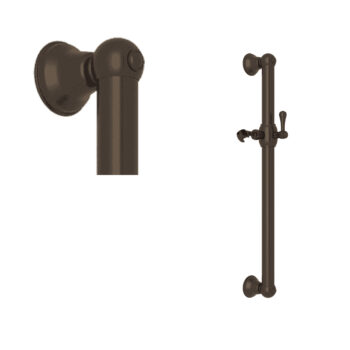 ROHL 24" Grab Bar With Sliding Handshower Holder In Tuscan Brass