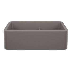 Blanco Ikon SILGRANIT 33″ Double Bowl Apron-Front Farmhouse Sink with Low Divide – Volcano Gray