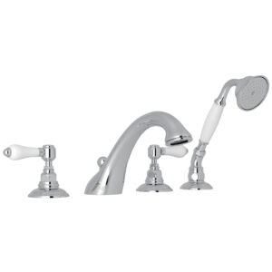 ROHL Acqui® 4-Hole Deck Mount Tub Filler In Polished Chrome