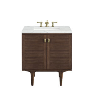 Amberly 30" Single Vanity, Mid-Century Walnut