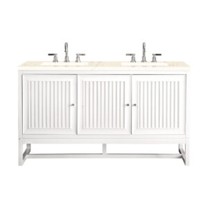 Athens 60" Double Vanity, Glossy White