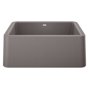 Blanco Ikon SILGRANIT 27″ Single Bowl Apron-Front Farmhouse Sink – Metallic Gray