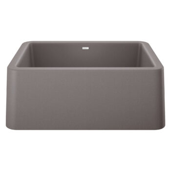Blanco Ikon SILGRANIT 27" Single Bowl Apron-Front Farmhouse Sink - Metallic Gray
