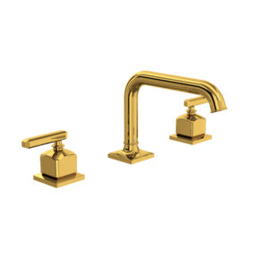 ROHL Apothecary™ Widespread Lavatory Faucet With U-Spout In Unlacquered Brass