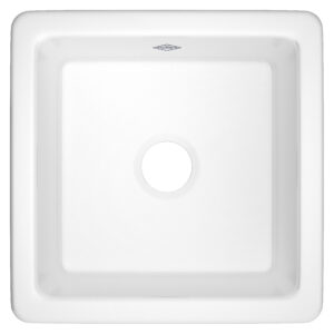 Shaws Lancaster™ 18″ Single Bowl Square Fireclay Bar/Food Prep Kitchen Sink In White (WH)