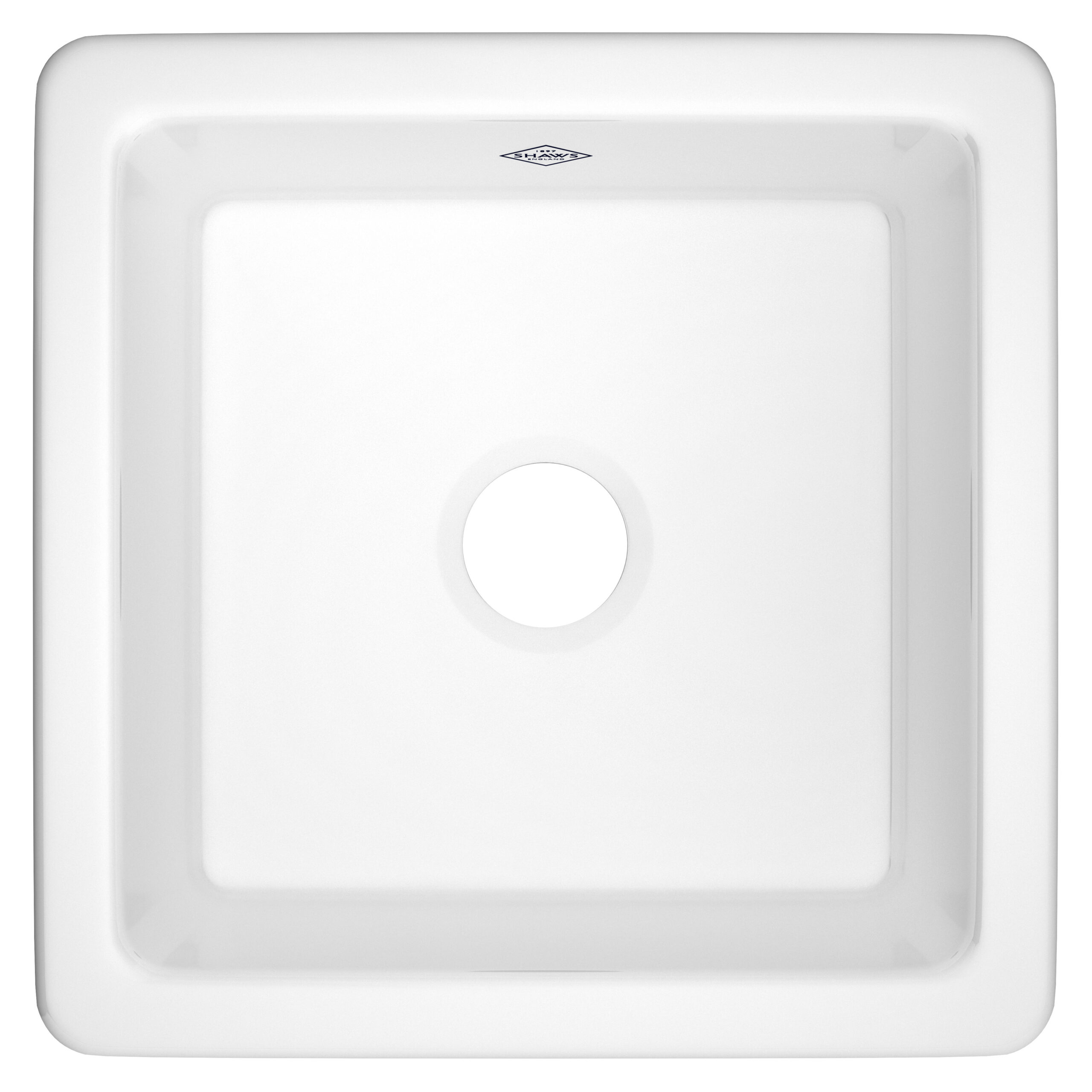Shaws Lancaster™ 18" Single Bowl Square Fireclay Bar/Food Prep Kitchen Sink In White (WH)