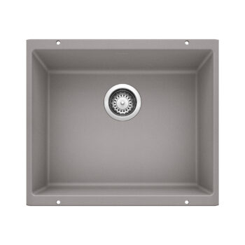 Blanco Precis SILGRANIT 21" Single Bowl Undermount Kitchen Sink - Metallic Gray