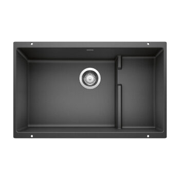Blanco Precis Cascade SILGRANIT 29" Single Bowl Undermount Kitchen Sink with Colander - Anthracite