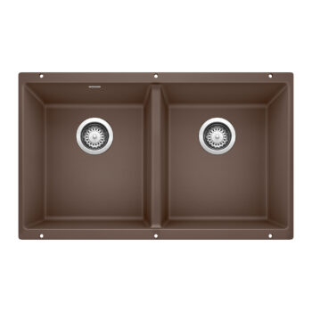 Blanco Precis SILGRANIT 29" 50/50 Double Bowl Undermount Kitchen Sink - Café