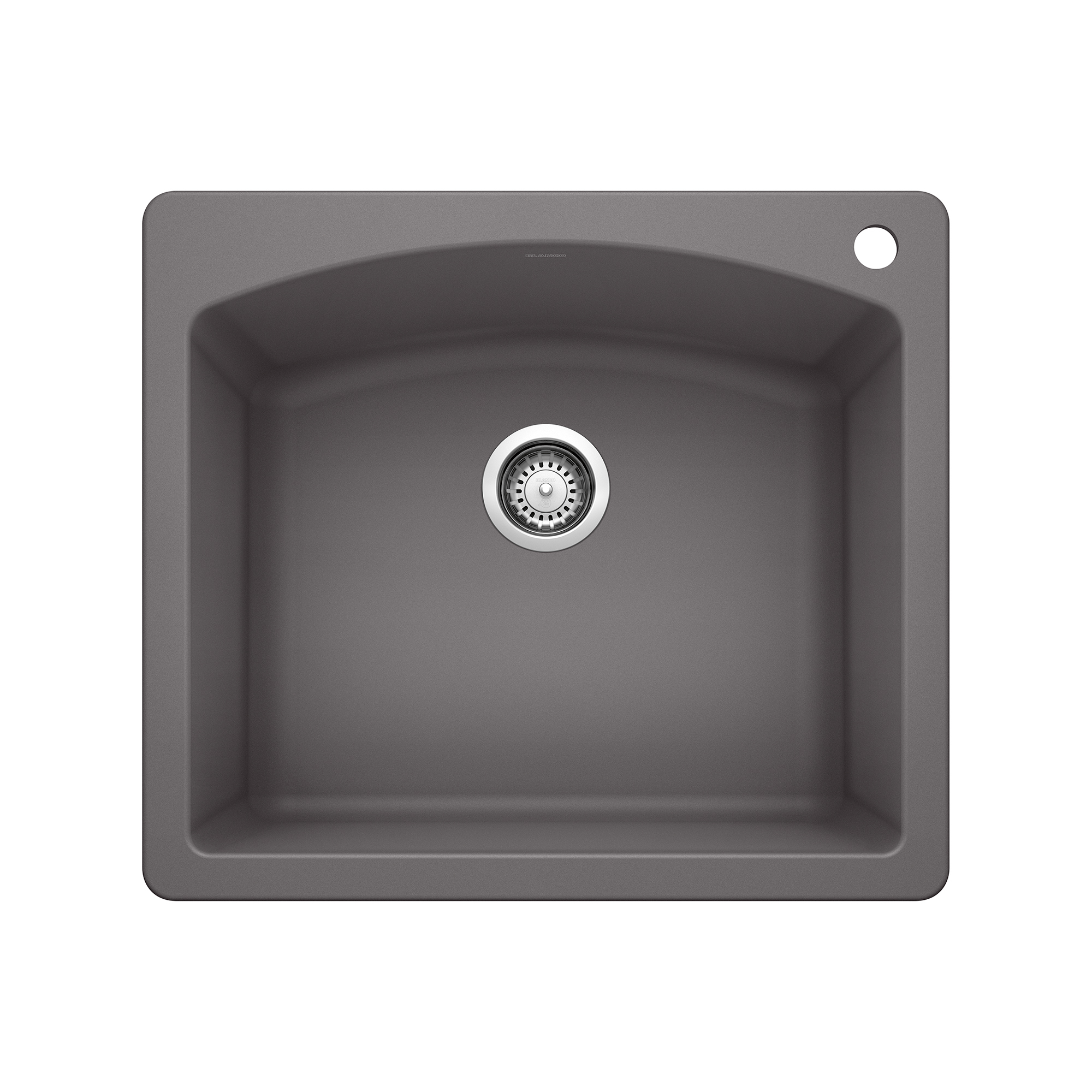 Blanco Diamond SILGRANIT 25" Single Bowl Dual Mount Kitchen Sink - Cinder