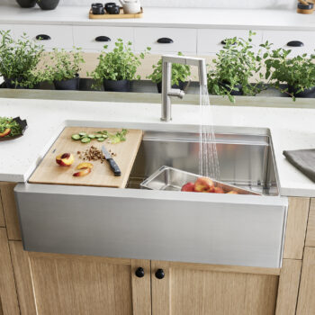 Blanco Quatrus R15 Ergon 33" Single Bowl Apron-Front Stainless Steel Farmhouse Sink - Image 8