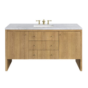Hudson 60" Single Vanity, Light Natural Oak