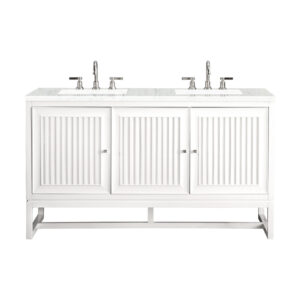 Athens 60" Double Vanity, Glossy White