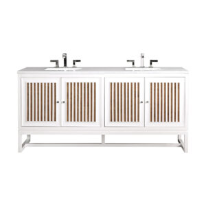 Athens 72" Double Vanity, Glossy White