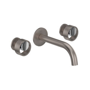 ROHL Eclissi™ Wall Mount Lavatory Faucet Trim With C-Spout In Satin Nickel/Polished Chrome