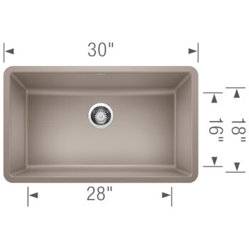 Blanco Precis SILGRANIT 30" Single Bowl Undermount Kitchen Sink - Truffle - Image 3