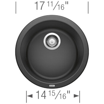 Blanco Rondo SILGRANIT 18" Dual Mount Bar Sink - Anthracite - Image 6