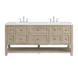 Breckenridge 72″ Double Vanity, Whitewashed Oak