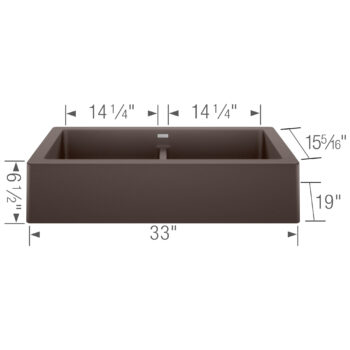 Blanco Vintera SILGRANIT 33" Double Bowl Apron-Front Farmhouse Sink - Café - Image 3