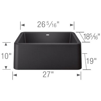 Blanco Ikon SILGRANIT 27" Single Bowl Apron-Front Farmhouse Sink - Anthracite - Image 3