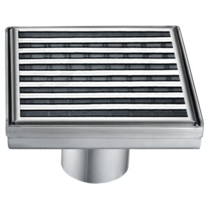 Dawn® Wheaton River Series – Square Shower Drain 5″L In Polished satin