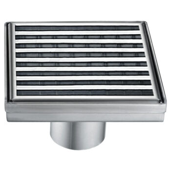 Dawn® Wheaton River Series - Square Shower Drain 5"L In Polished satin