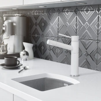 Blanco Diamond SILGRANIT 15" Dual Mount Bar Sink - Metallic Gray - Image 2