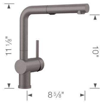 Blanco Linus Low Arc Pull-Out Dual-Spray Kitchen Faucet 1.5 GPM - Metallic Gray - Image 4