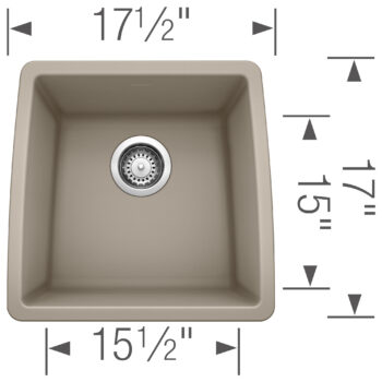 Blanco Performa SILGRANIT 17" Undermount Bar Sink - Truffle - Image 3