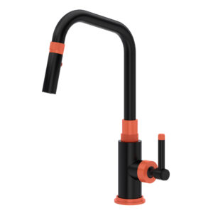 ROHL Campo™ Pull-Down Kitchen Faucet In Matte Black/Orange