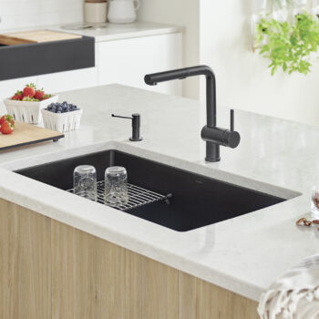 Blanco Precis SILGRANIT 32" Super Single Undermount Kitchen Sink - Coal Black - Image 2