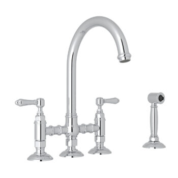 ROHL San Julio® Bridge Kitchen Faucet With Side Spray In Polished Chrome