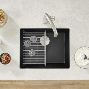 Blanco Precis SILGRANIT 21" Single Bowl Undermount Kitchen Sink - Coal Black - Image 3