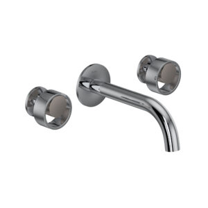 ROHL Eclissi™ Wall Mount Lavatory Faucet Trim With C-Spout In Polished Chrome/Satin Nickel