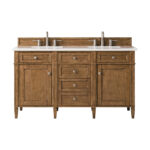 Brittany 60" Double Vanity, Saddle Brown